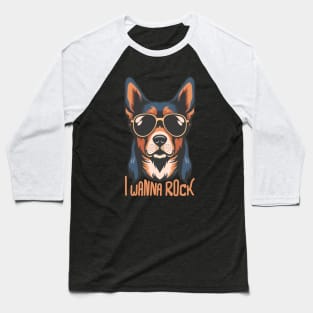 Rock n Roll Dog Baseball T-Shirt